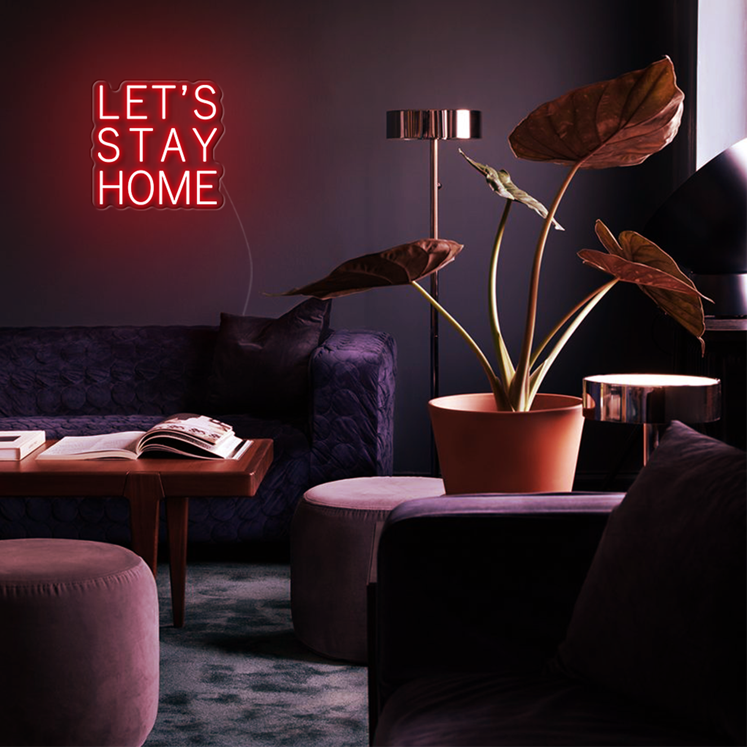 Let's Stay Home LED Neon Sign