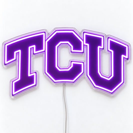TCU Horned Frogs LED neon sign in purple