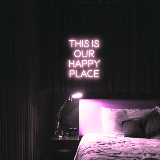 This is our happy place LED Neon Light Sign