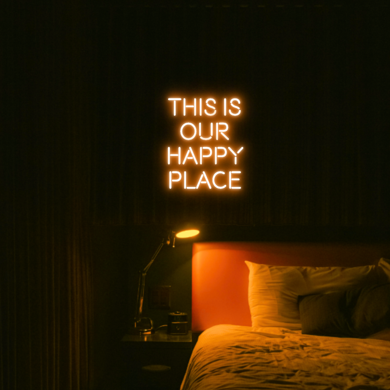 This is our happy place LED Neon Light Sign