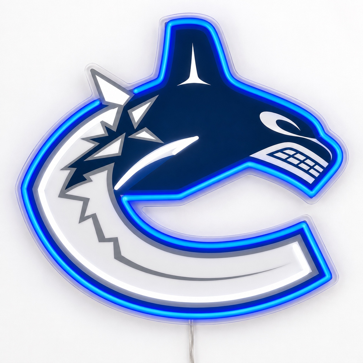 Vancouver Canucks LED neon sign in navy, blue and white