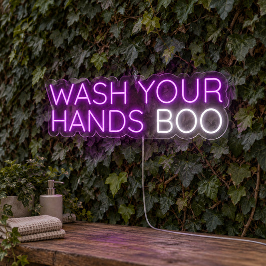 Wash Your Hands Boo LED Neon Sign product photo 1