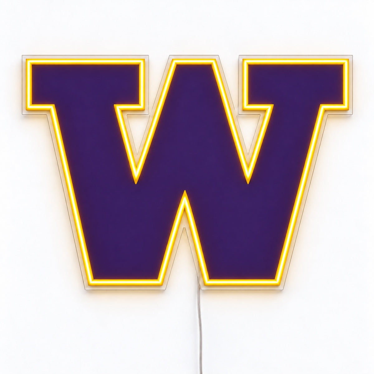 Washington Huskies LED neon sign in purple and gold