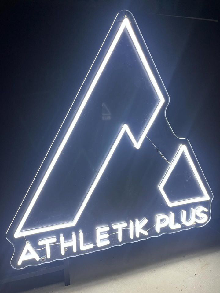 Custom made White Light Neon Sign for Athletik Plus based in Melbourne