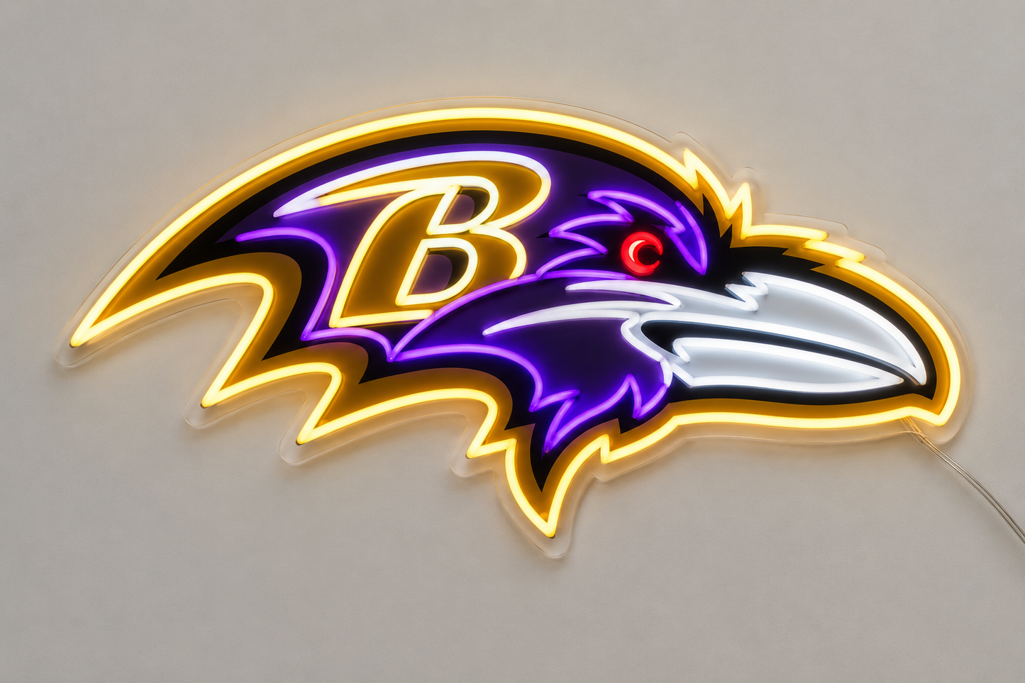 Baltimore Ravens LED Neon Sign NFL Game Room Man Cave Sports Wall Decor Fan Gift