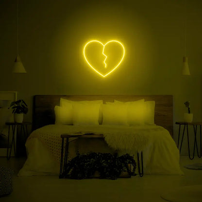 Broken Heart LED Neon Light Sign - Neon Lanes