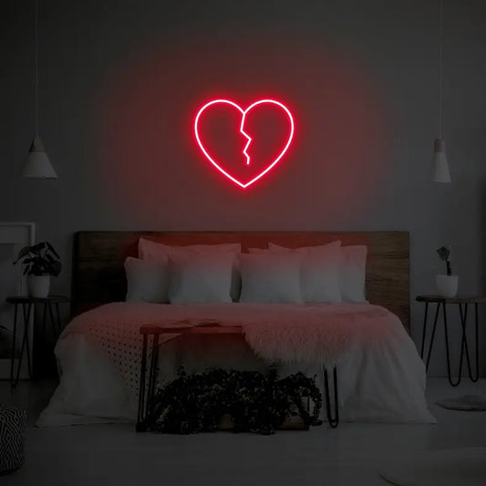 Broken Heart LED Neon Light Sign - Neon Lanes