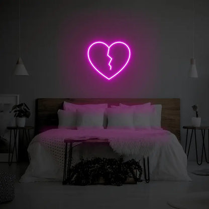 Broken Heart LED Neon Light Sign - Neon Lanes