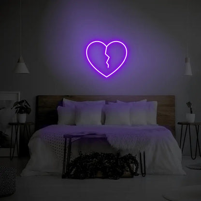 Broken Heart LED Neon Light Sign - Neon Lanes