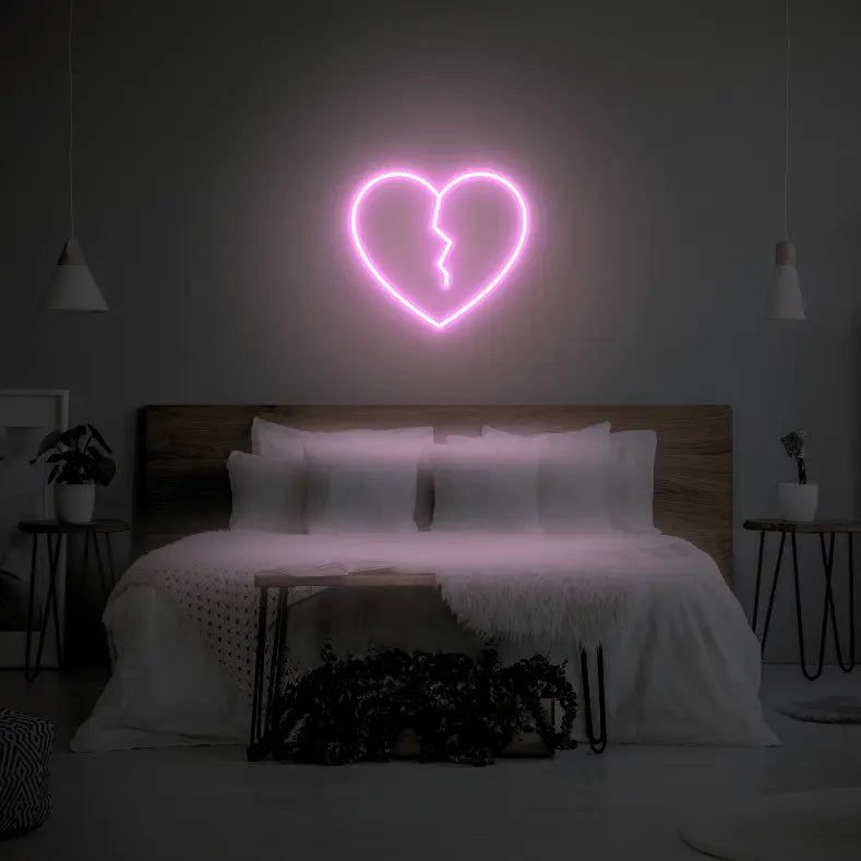 Broken Heart LED Neon Light Sign - Neon Lanes