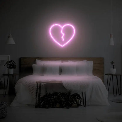 Broken Heart LED Neon Light Sign - Neon Lanes