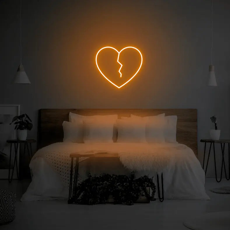 Broken Heart LED Neon Light Sign - Neon Lanes