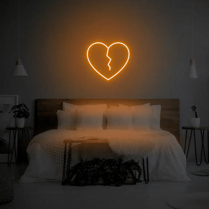 Broken Heart LED Neon Light Sign - Neon Lanes