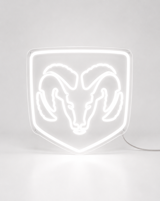 Dodge Ram (White Outline) LED Neon Sign