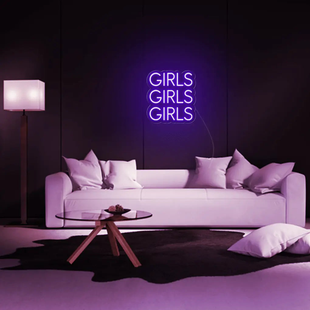 Girls LED Neon Sign - Neon Lanes