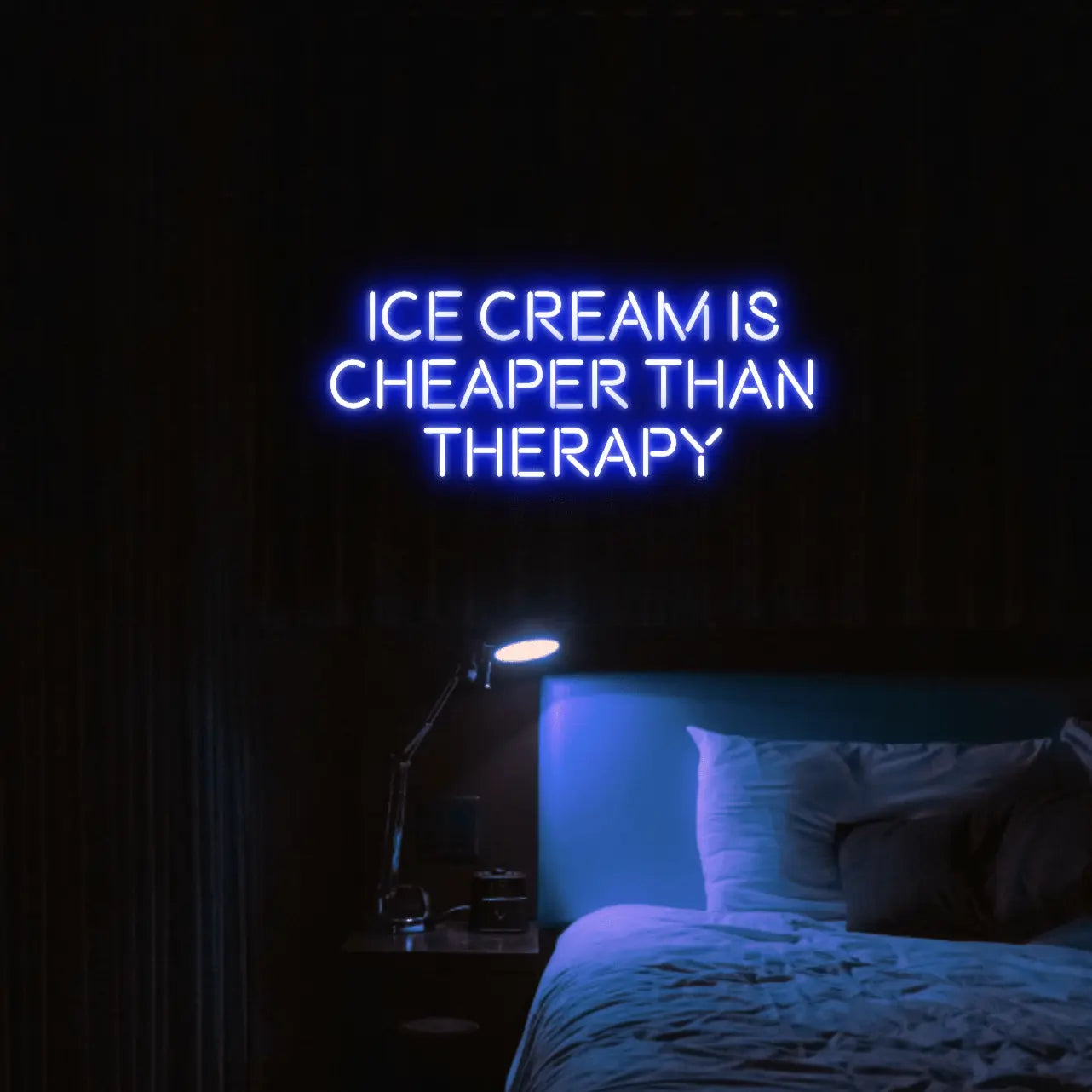 Ice Cream Is Cheaper Than Therapy LED Neon Light Sign - Neon Lanes