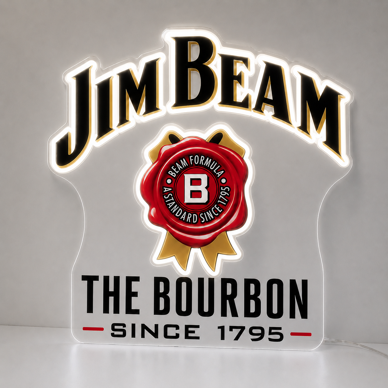 Jim Beam LED Neon Sign Bar Man Cave Home Bar Bourbon Whiskey Fan Wall Decor Gift