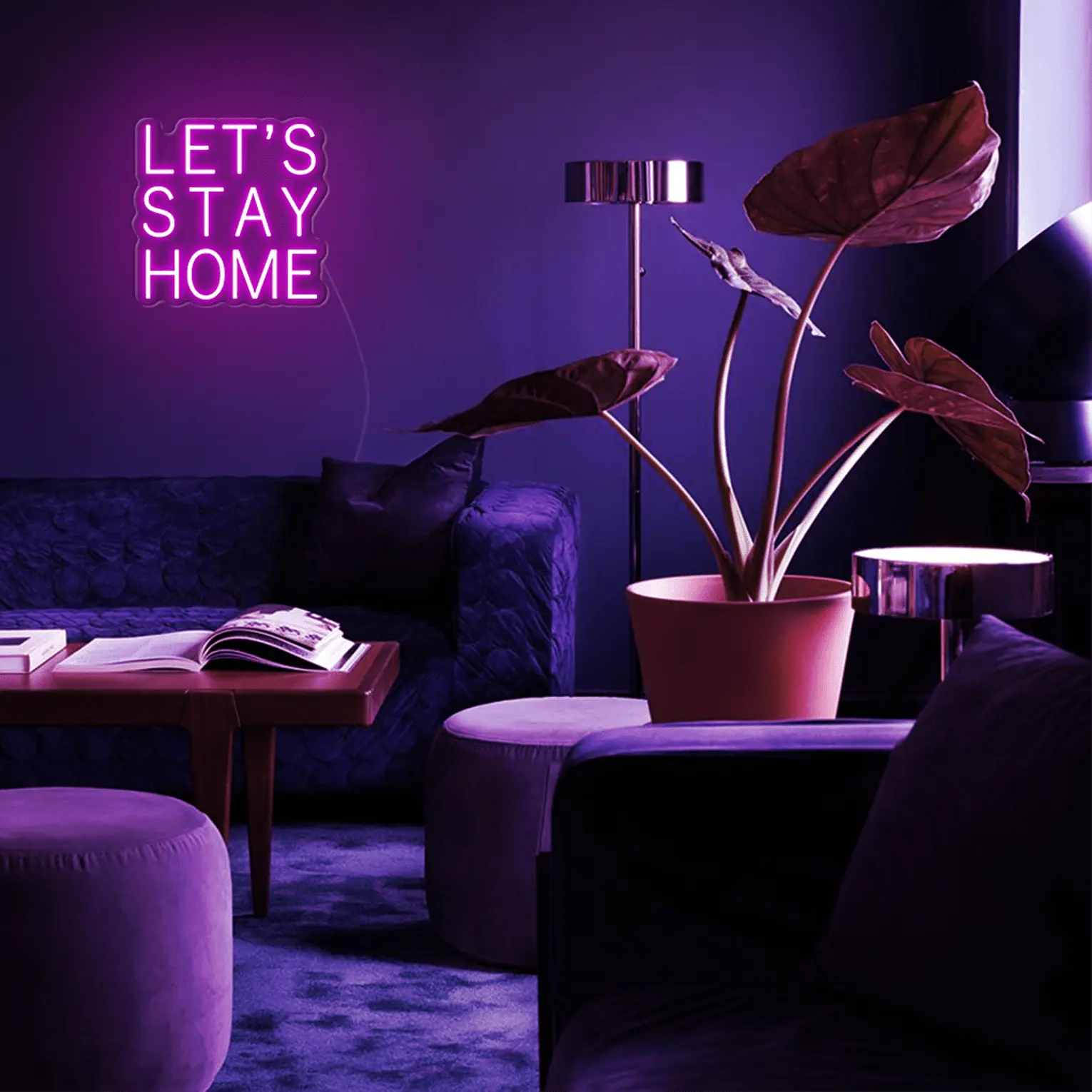 Let's Stay Home LED Neon Sign - Neon Lanes