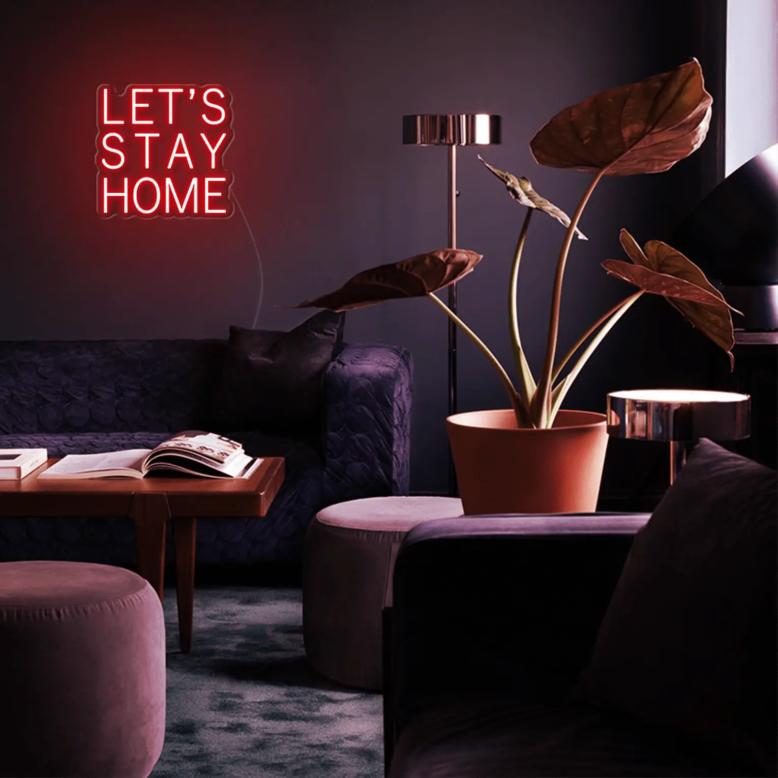 Let's Stay Home LED Neon Sign - Neon Lanes