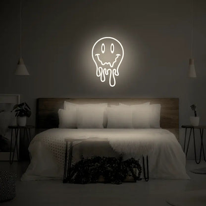 Melting Smiley Face LED Neon Light Sign - Neon Lanes