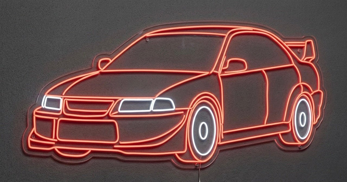 Mitsubishi Lancer Evolution VI LED Neon Sign – Red - Neon Lanes