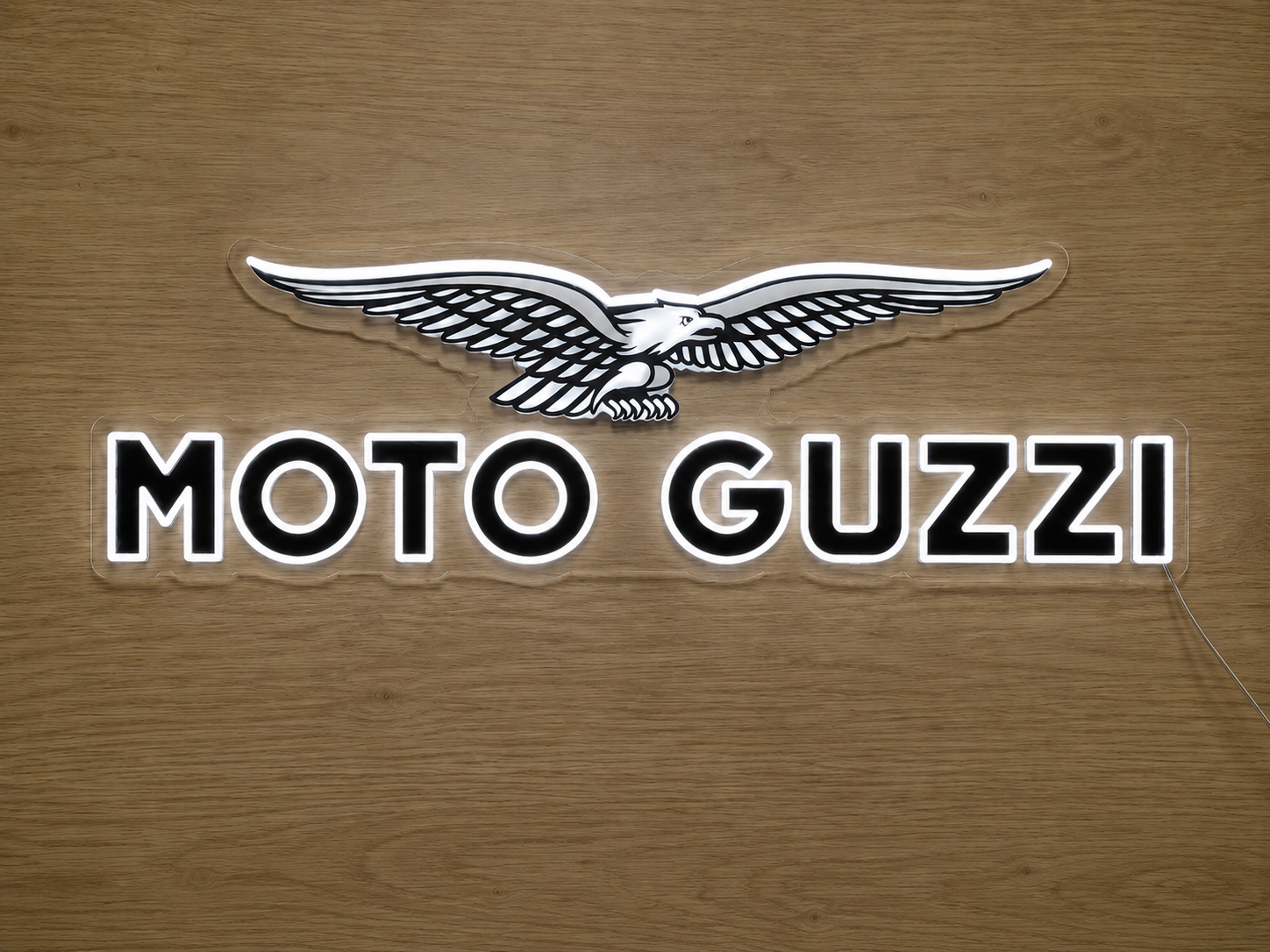 Moto Guzzi LED Neon Sign Garage Man Cave Italian Motorcycle Fan Wall Decor Gift