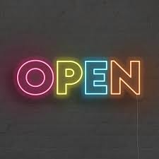 Multicolour Open LED Neon Sign - Neon Lanes