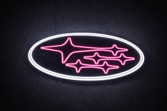 Subaru Logo Inspired LED Neon Sign pink - Neon Lanes