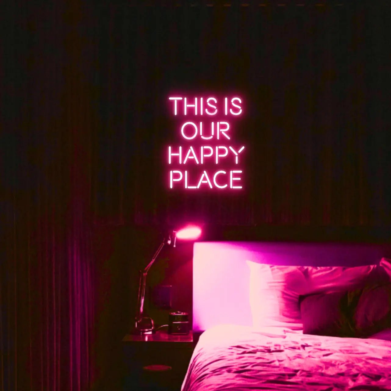 This is our happy place LED Neon Light Sign - Neon Lanes