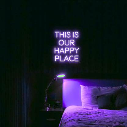 This is our happy place LED Neon Light Sign - Neon Lanes