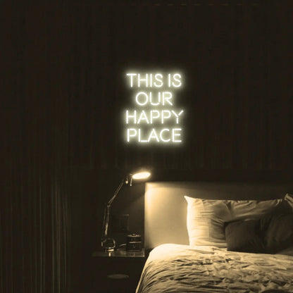 This is our happy place LED Neon Light Sign - Neon Lanes
