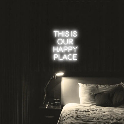 This is our happy place LED Neon Light Sign - Neon Lanes