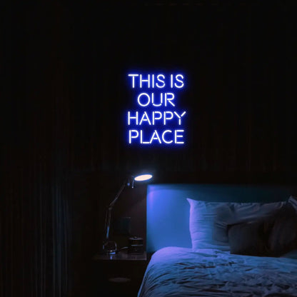 This is our happy place LED Neon Light Sign - Neon Lanes