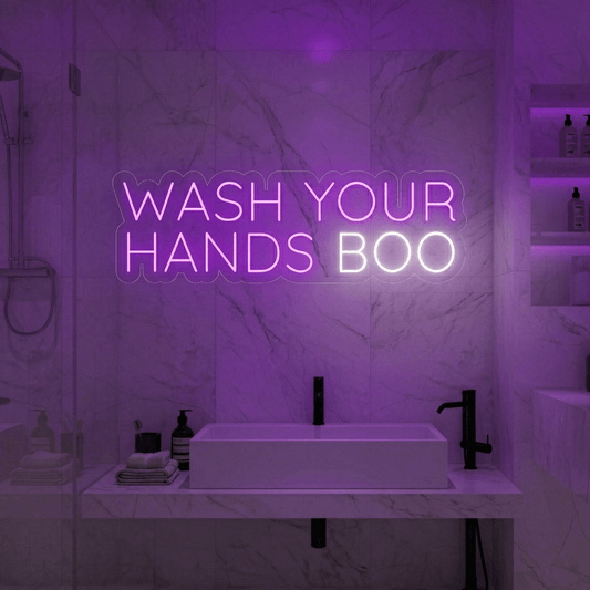 Wash Your Hands Boo LED Neon Sign - Neon Lanes